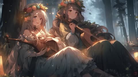 Medieval Tavern Music + Rain Sounds - Relaxing