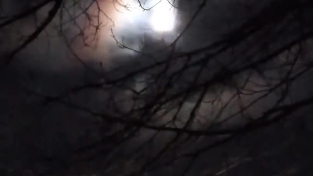 Moon, clouds, winter night