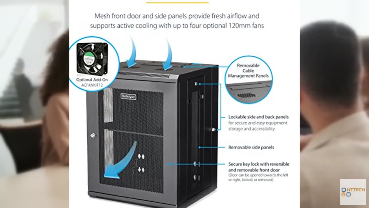StarTech.com 4-Post 15U Wall Mount Network Cabinet w/ 1U Shelf, 19" Wall-Mounted