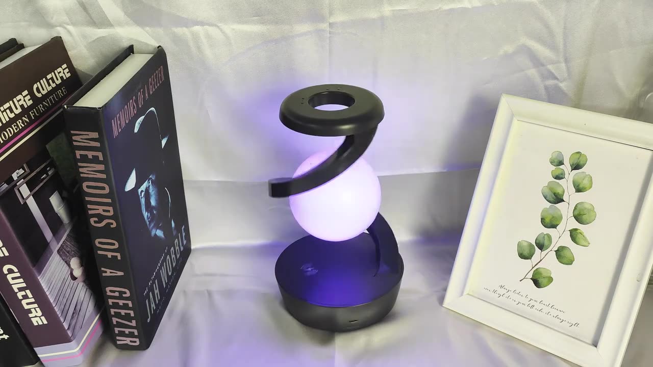 LED 360° Rotating Night Light With Wireless Charger Cordless Desk Lamp