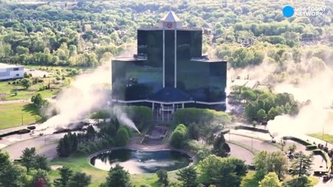 Sheraton hotel implosion on May 10, 2025. Mahwah, NJ