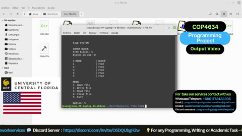 Student Work(Project) | COP 4634 Project 4 - File Systems & Networks Showcase | UCF
