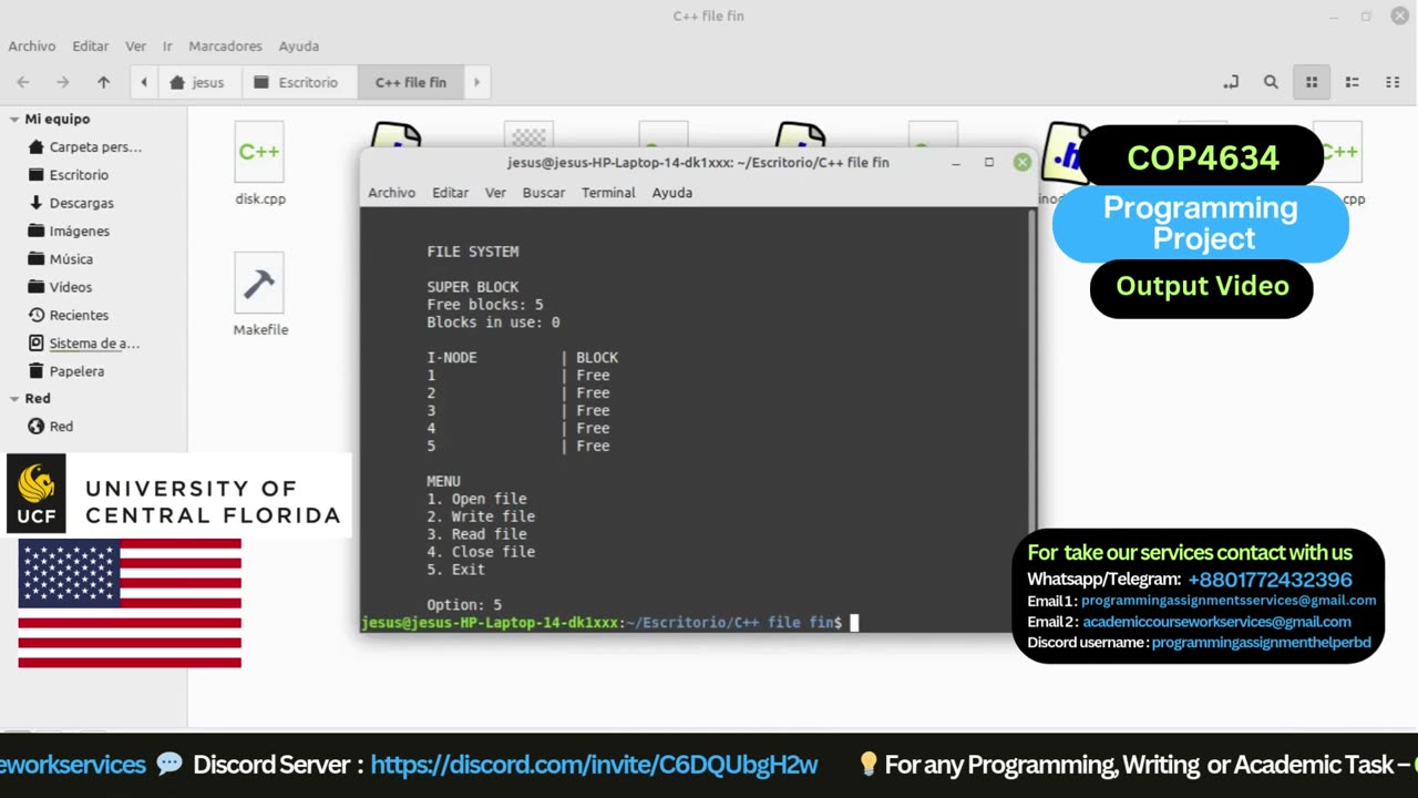 Student Work(Project) | COP 4634 Project 4 - File Systems & Networks Showcase | UCF