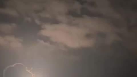 Malfunctioning Israeli iron dome missile nose-dives