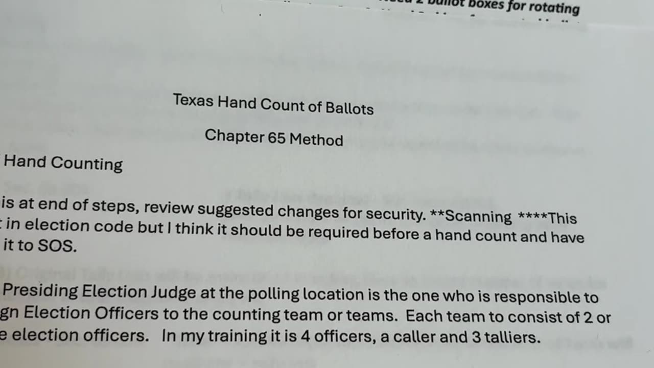 Intro Texas Hand Count Chap65 Video 1 - Presiding Judge Responsibility
