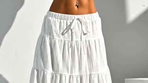 Women's Boho Skirt Flowy Flared Ruffle Summer Long Maxi Skirts