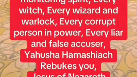 YAHUAH REBUKES YOU, YAHUSHA JESUS REBUKES YOU