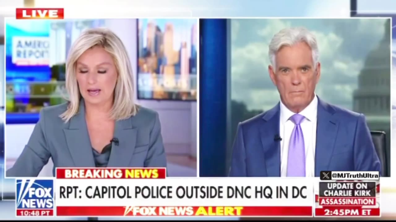Fox News reports a bomb threat at the Capitol building…