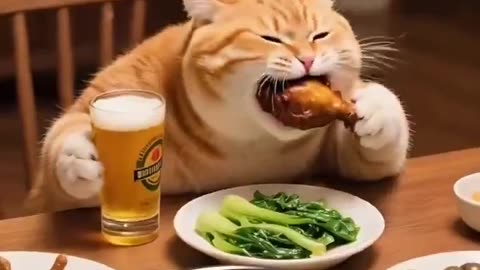 Cat saving a hurt duck