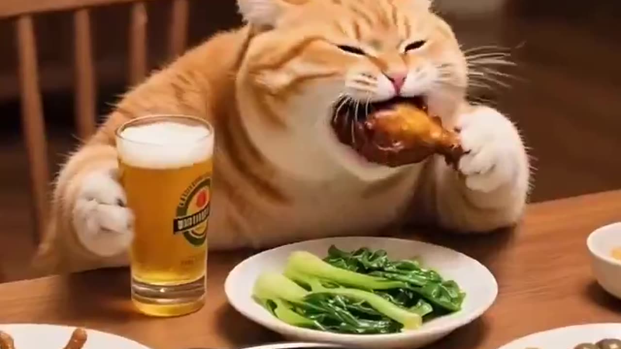 Cat saving a hurt duck