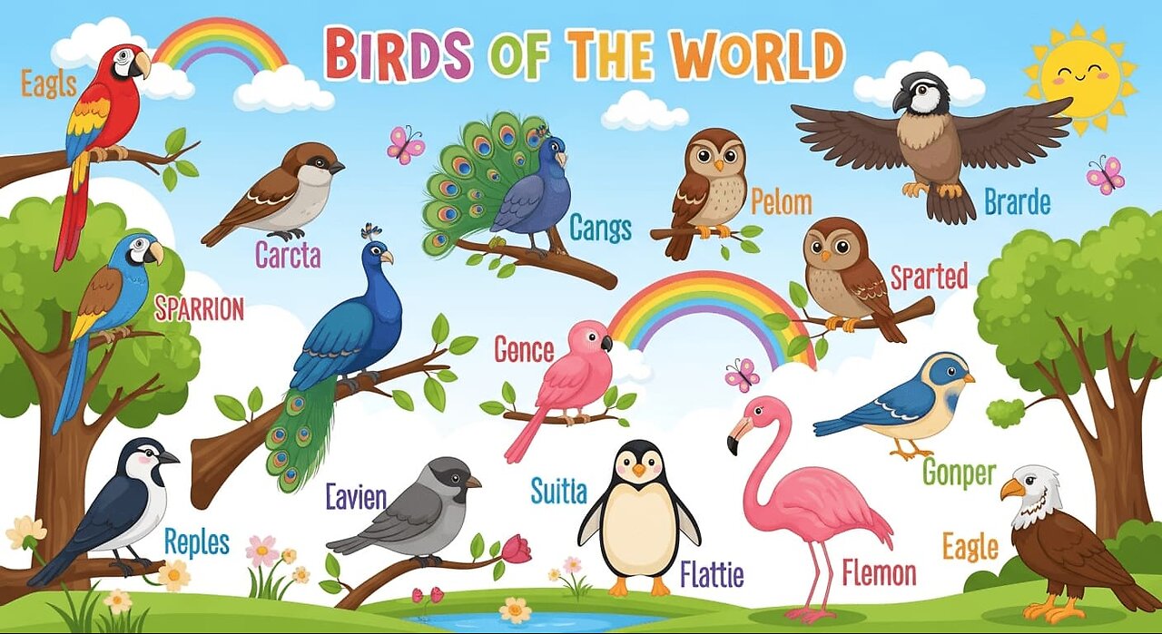Now It’s Time For 50 Birds 🕊️ | Learn Bird Names for Kids | Educational Cartoon | ToonyWorldAi