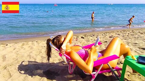 Mediterranean Beach Walk 🇪🇦 ☀️ Spain Benalmádena-Torremolinos 🏖️ Costa del Sol 🏝️