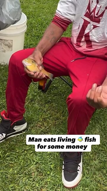 Man eats living Fish 🐠 for some money