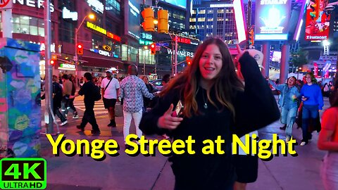 【4K】Downtown Toronto Night Walk: Indigenous Fest Yonge Street Canada 🇨🇦
