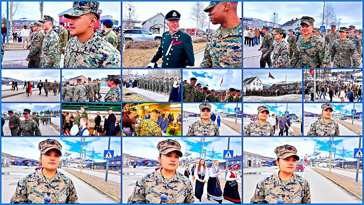 Marines MARCH in Norway's BIGGEST Parade Celebration!