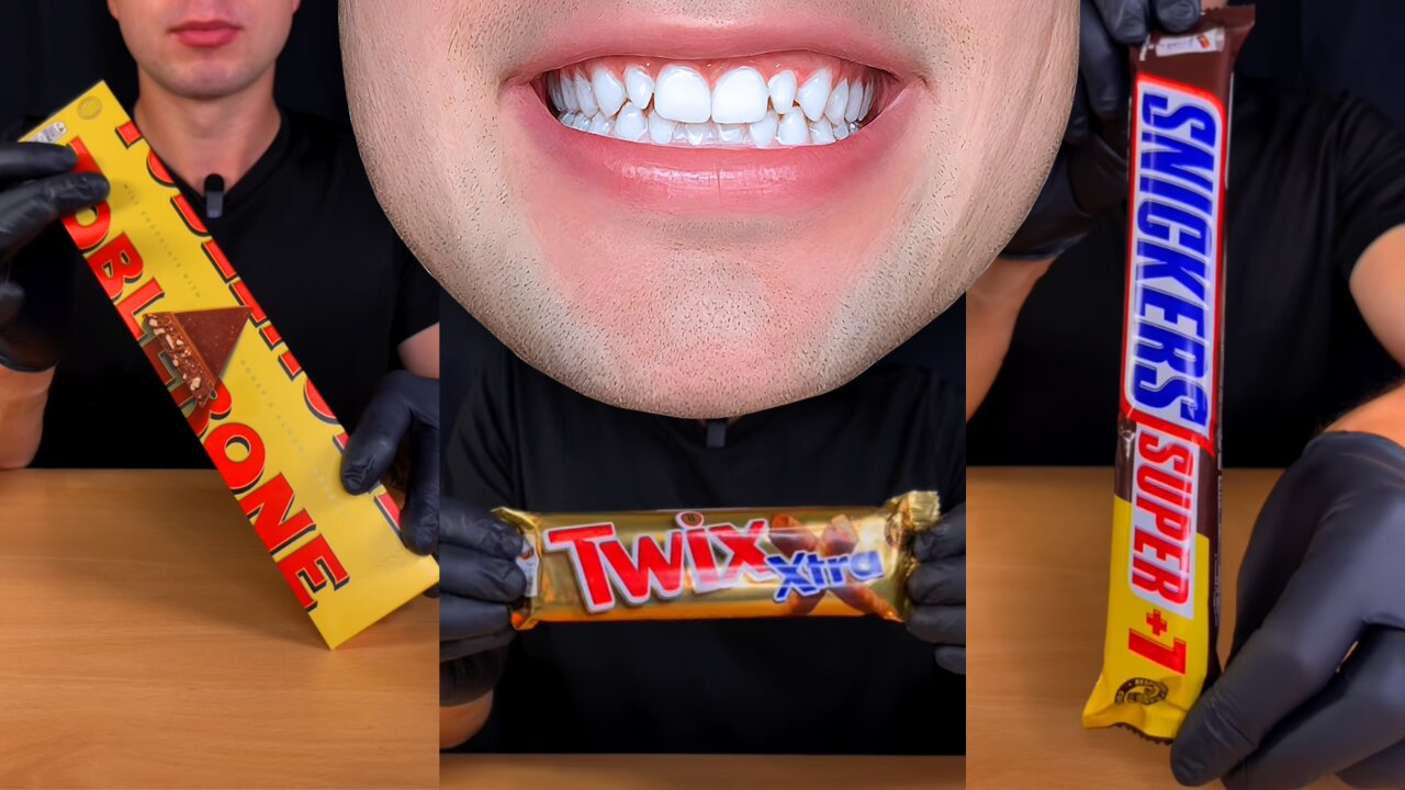 ASMR Eating Twix, Snickers & Toblerone
