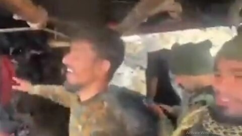 Indian soldiers dancing to a song being played by the Pakistani soldiers across the border
