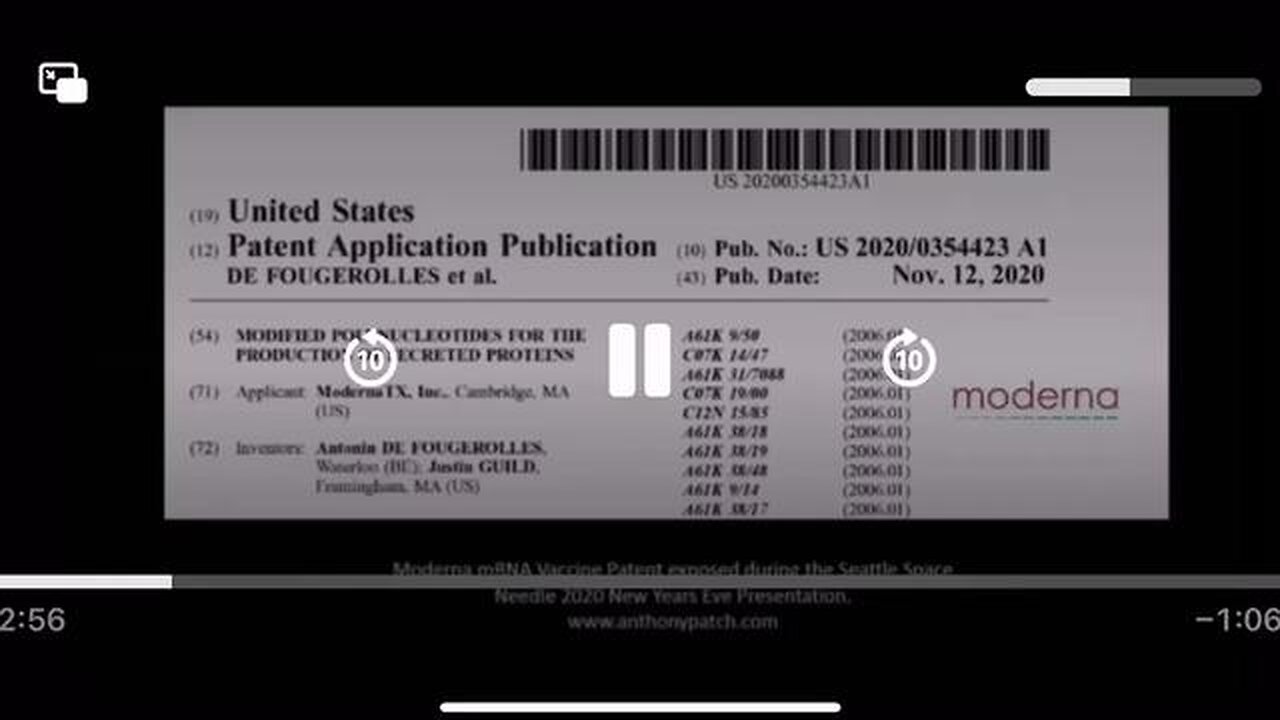 A friend found some videos from 2021 on the way back machine of Anthony Patch explaining the Moderna