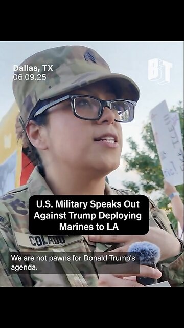 SOLDIER OPPOSES PRESIDENT TRUMP🪖🕺🏛️🧟‍♀️📸SENDING MILITARY TO L.A RIOTS🚧🚙🧟‍♂️🏫🔥🥷💫