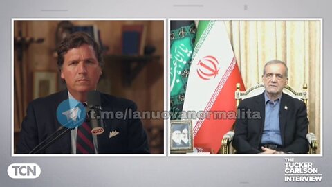 Tucker Carlson intervista il presidente iraniano Mosoud Pezeshkian