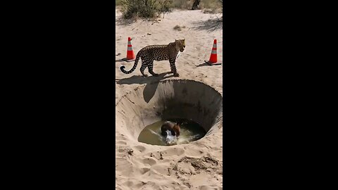 Mother leopard saves her lovely cub