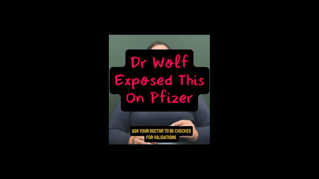 Dr Wolfe Exposed This On Pfizer 😳