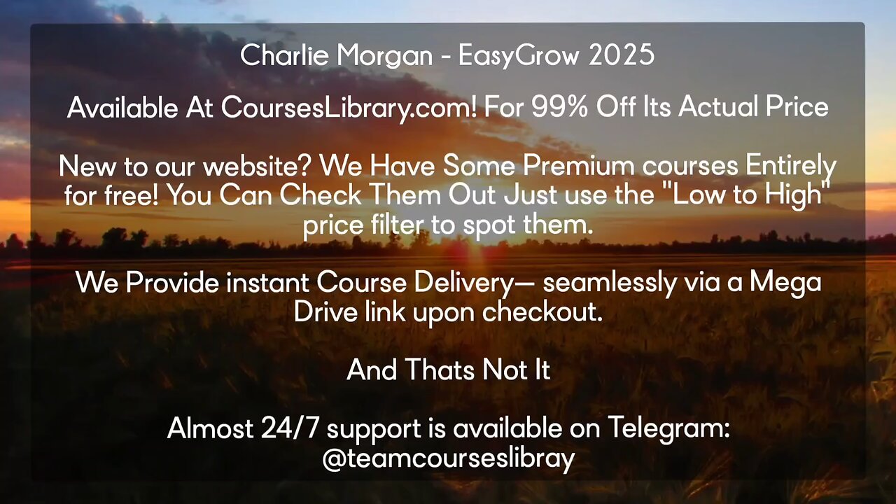 (CoursesLibrary.com)Charlie Morgan - EasyGrow 2025
