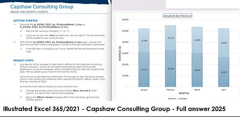 Illustrated Excel 365/2021 | Module 4: SAM Project 1a | Capshaw Consulting Group (Full answer 2025)