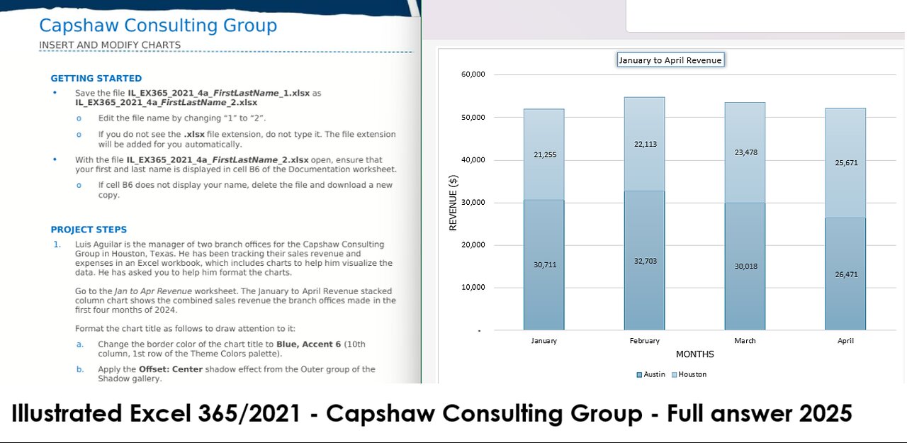 Illustrated Excel 365/2021 | Module 4: SAM Project 1a | Capshaw Consulting Group (Full answer 2025)