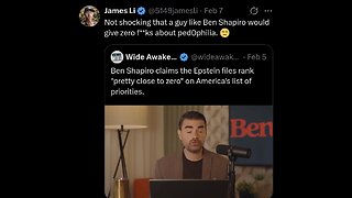 Not shocking that a guy like Ben Shapiro would give zero f**ks about ped0philia. 😒