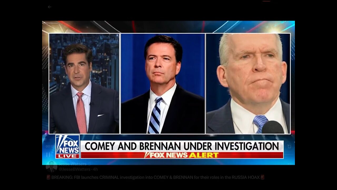 🚨BREAKING: FBI launches CRIMINAL investigation into COMEY & BRENNAN for roles in the RUSSIA HOAX