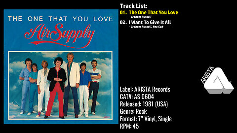 Air Supply – The One That You Love (Full Record) – 1981 – CAT.# AS 0604
