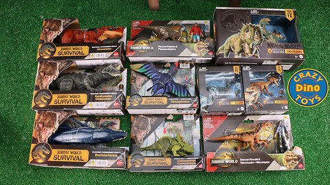 New 10 Jurassic World Survival Dinosaur Toys Unboxed Afrovenator, Ceratosaurus Brachauchenius Mattel