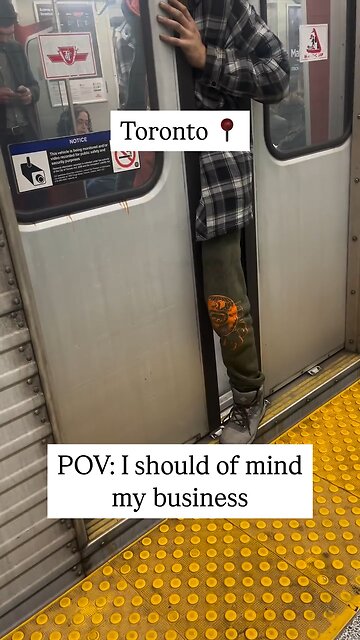 Homeless man gets stuck on train doors!