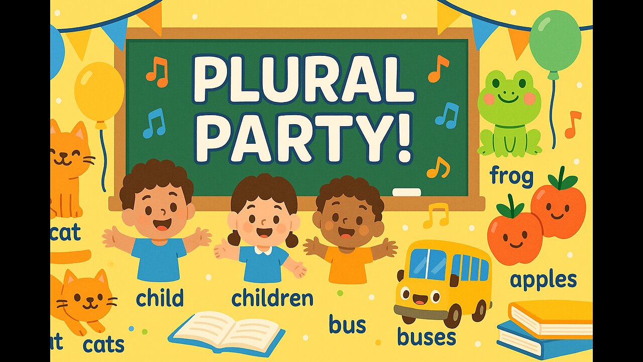 Plural Party Song 🎵 | Aprende los Plurales en Inglés Fácil y Divertido (Canción Hecha con IA)