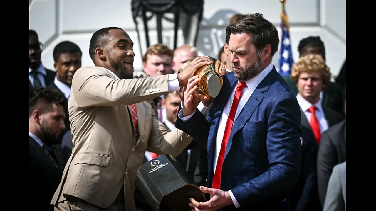 Vance Fumbles Championship Trophy During Ohio State White House Visit. ‘I Decided to Break it’