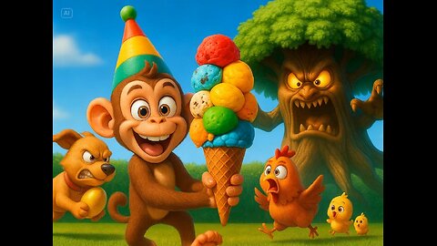 A clever monkey and Her Friends