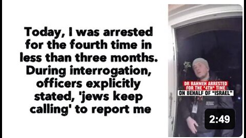 "Today, I was arrested for the fourth time in less than three months. During interrogation, officers explicitly stated, 'jews keep calling' to report me