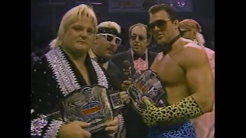championship wrestling -September 7-1985-hilight of how Brutus beefcake wins tag team championship
