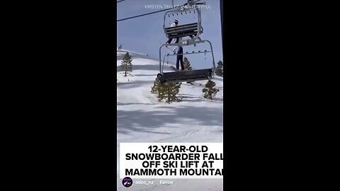 Snowboarder Falls from Lift