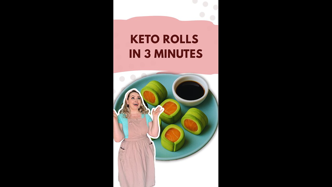 KETO ROLLS IN 3 MINUTES | No-Cook Salmon & Avocado Snack