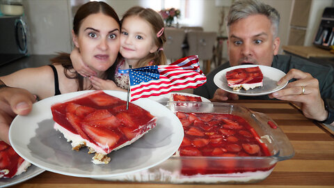 Brits Try Strawberry Pretzel Salad for the First Time! 🇬🇧 No Cool Whip? We Made Our Own! 🍓🥨