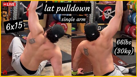 6x15 w/ 66lbs (30kg) Single Arm Lat Pulldown