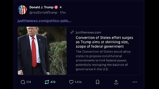 JUST IN: President Trump Posts Convention of States News! #conventionofstatesnow #termlimits #trump