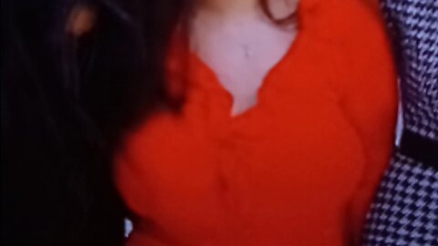 Outrageous knockers bounce in beautiful red dress (slow-mo)