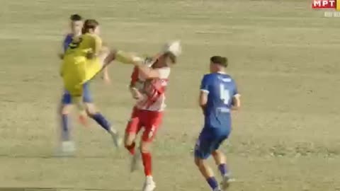 Grote kung fu red card Tikves v Shkupi