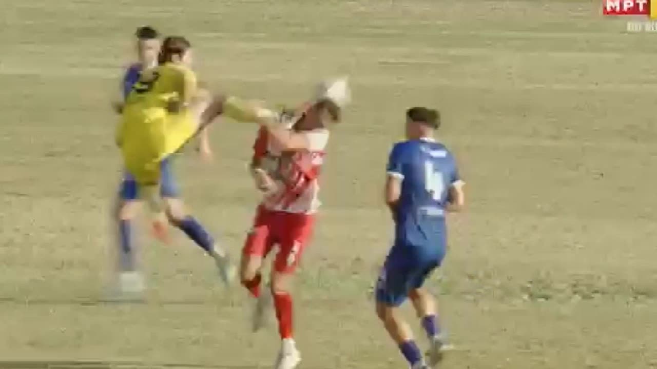 Grote kung fu red card Tikves v Shkupi