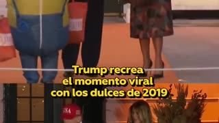 Trump repite 'dulce gesto' con un niño en Halloween de 2019