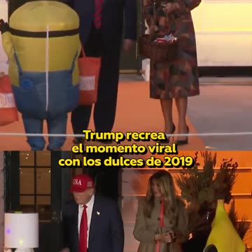 Trump repite 'dulce gesto' con un niño en Halloween de 2019