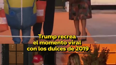 Trump repite 'dulce gesto' con un niño en Halloween de 2019